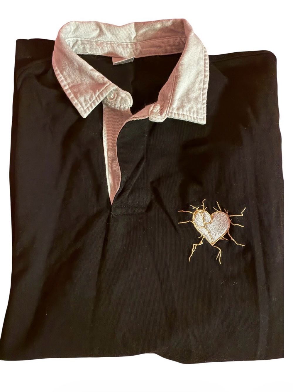 Men’s black cloak long sleeve collared shirt Sz L